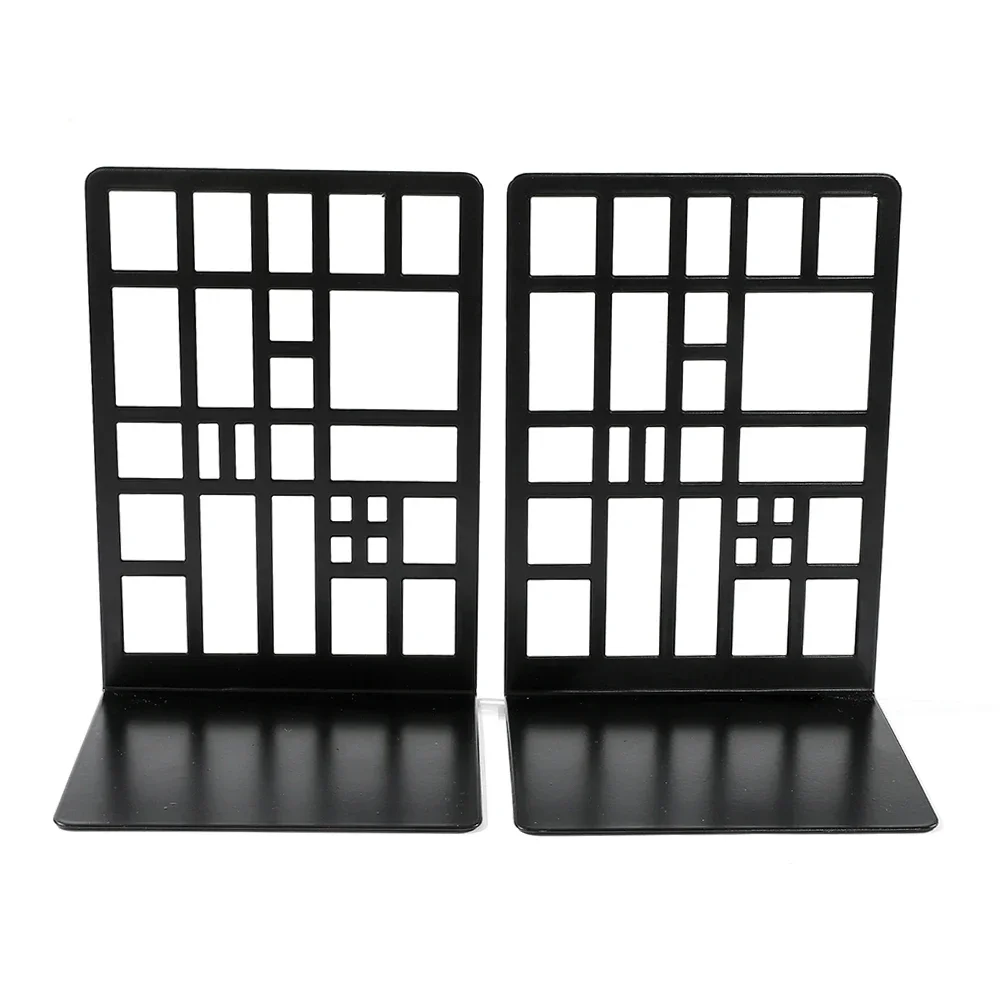 Book Holder Bookcase Railing Book End Bookcase End Heavy Duty Book Storage Home Holder Iron 2pcs