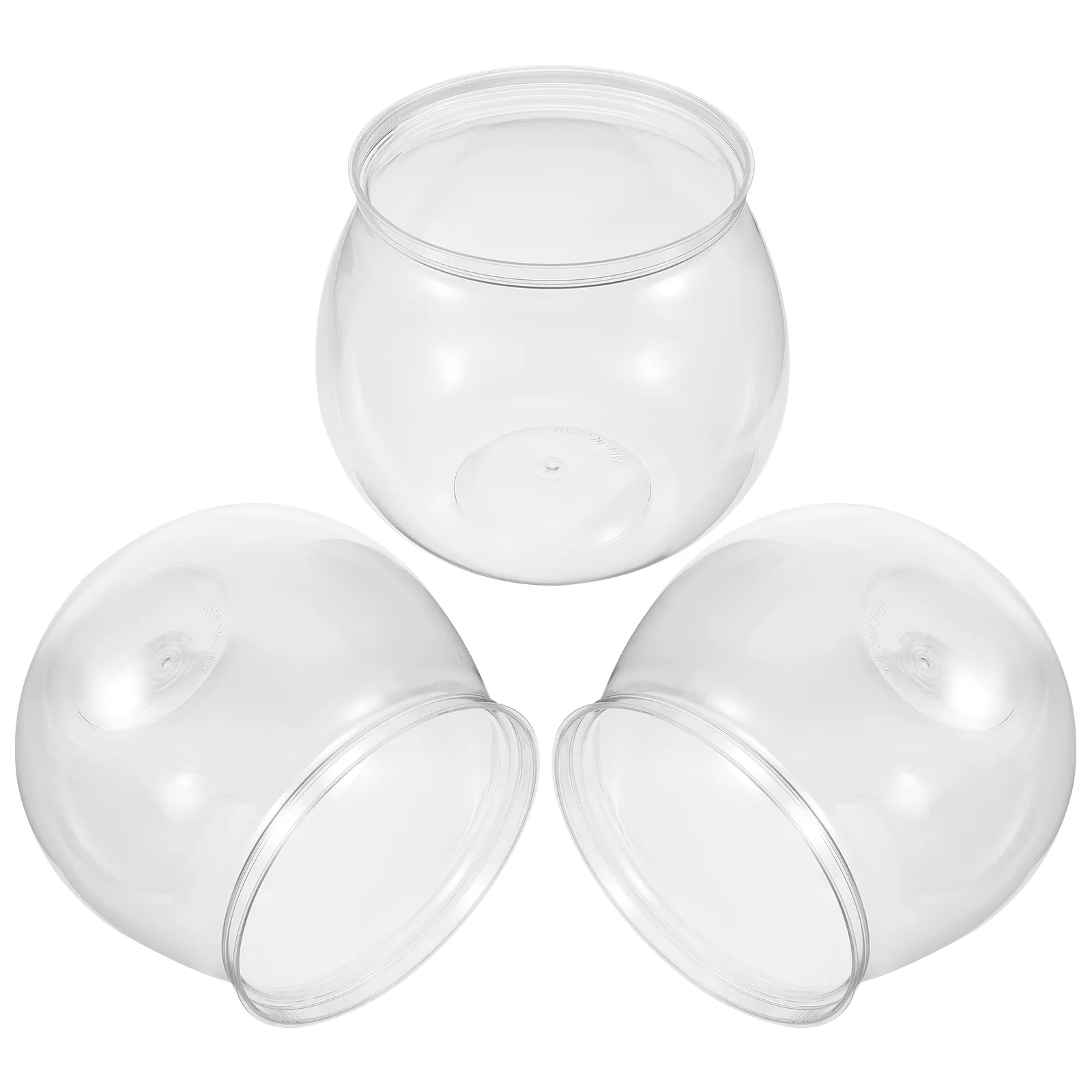 

3 Pcs Decor Goldfish Bowl Tank for Desktop Portable Decorations Bowls Plastic