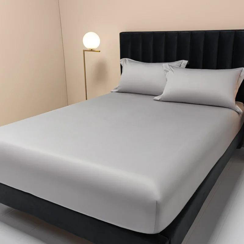 WASART 100s Sateen long-staple cotton fitted sheet elastic mattress cover couple bed linen king size luxury double bed bedding 5