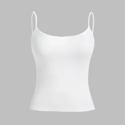 Sky Blue Women's Slim Tank Top - Summer Fashion Versatile Casual Sleeveless - XS (WHITE)