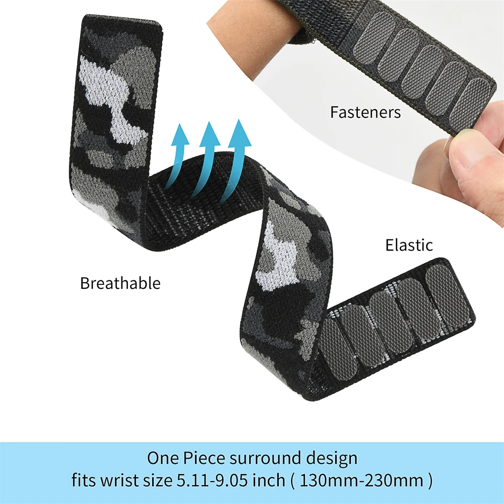 Breathable Quick Fit Nylon Loop Watch Strap - 22/26mm