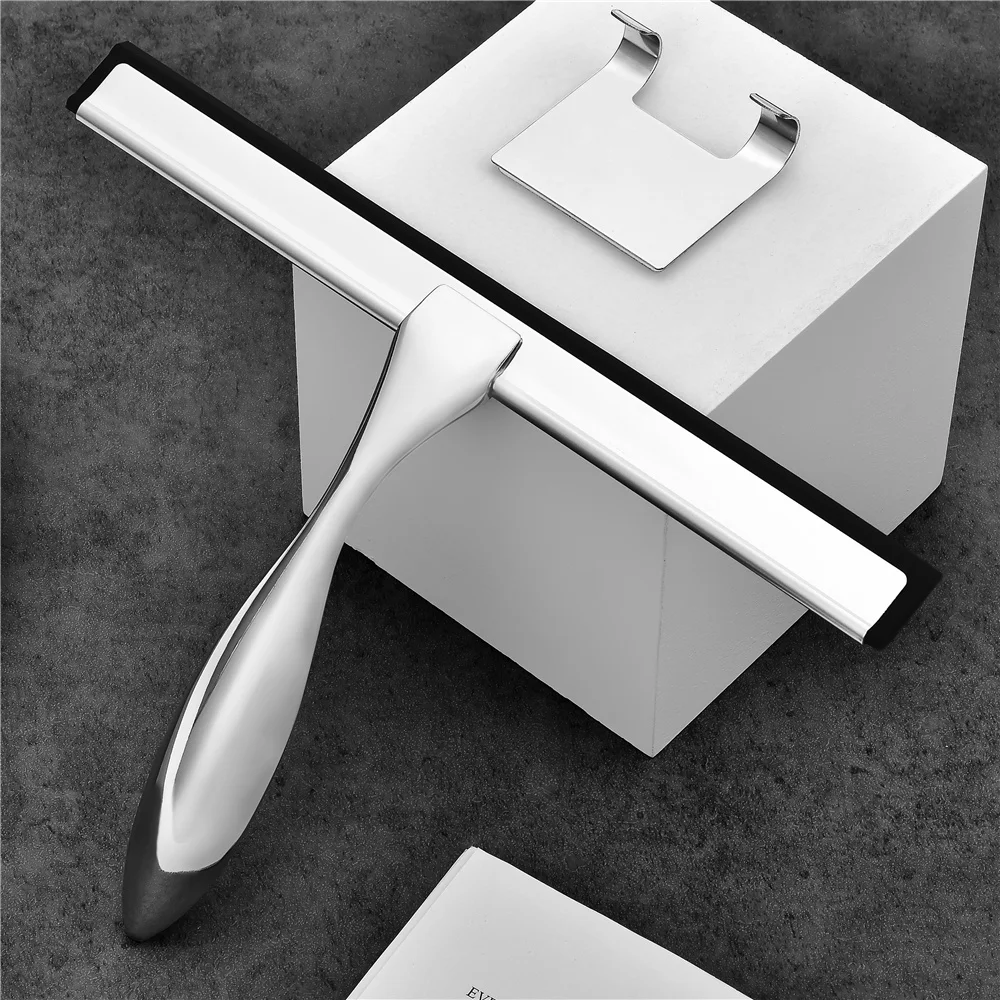 Window Squeegee Silicone Rubber Scrape 10'' 12'' 14'' INCH Shower Squeegee Stainless Steel Bathroom Glass Window Car With Hook 5