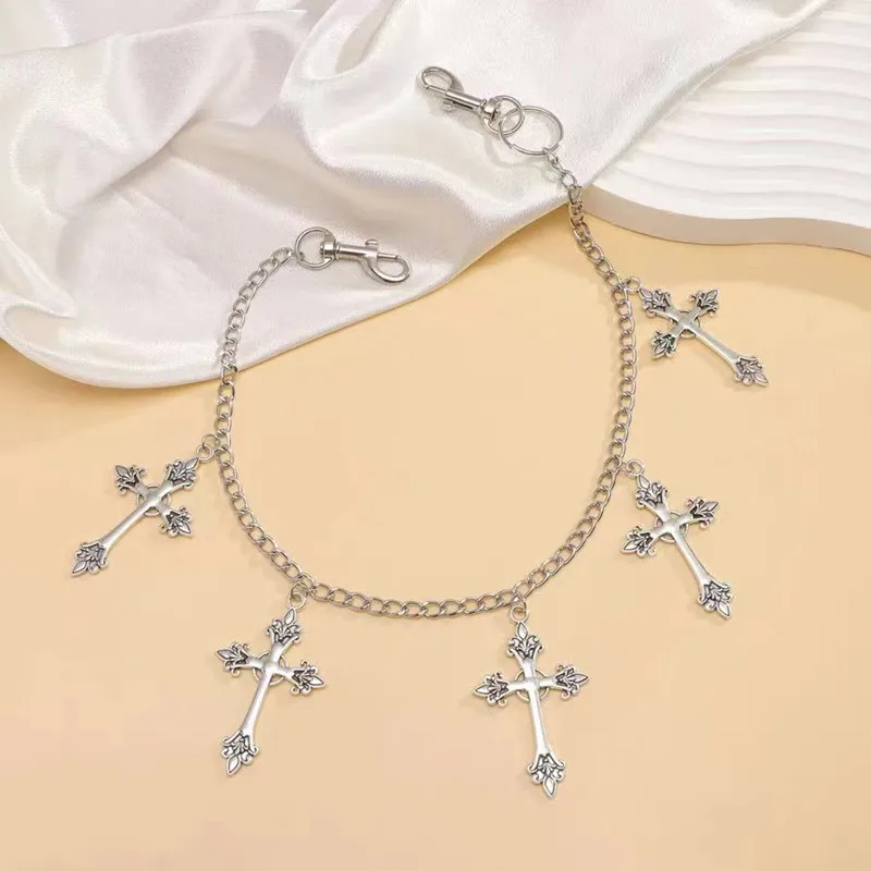 Fashion Cross Metal Belts Women Vintage Waist Chain Pendant Waist Belts Dress Jeans 1 Pc