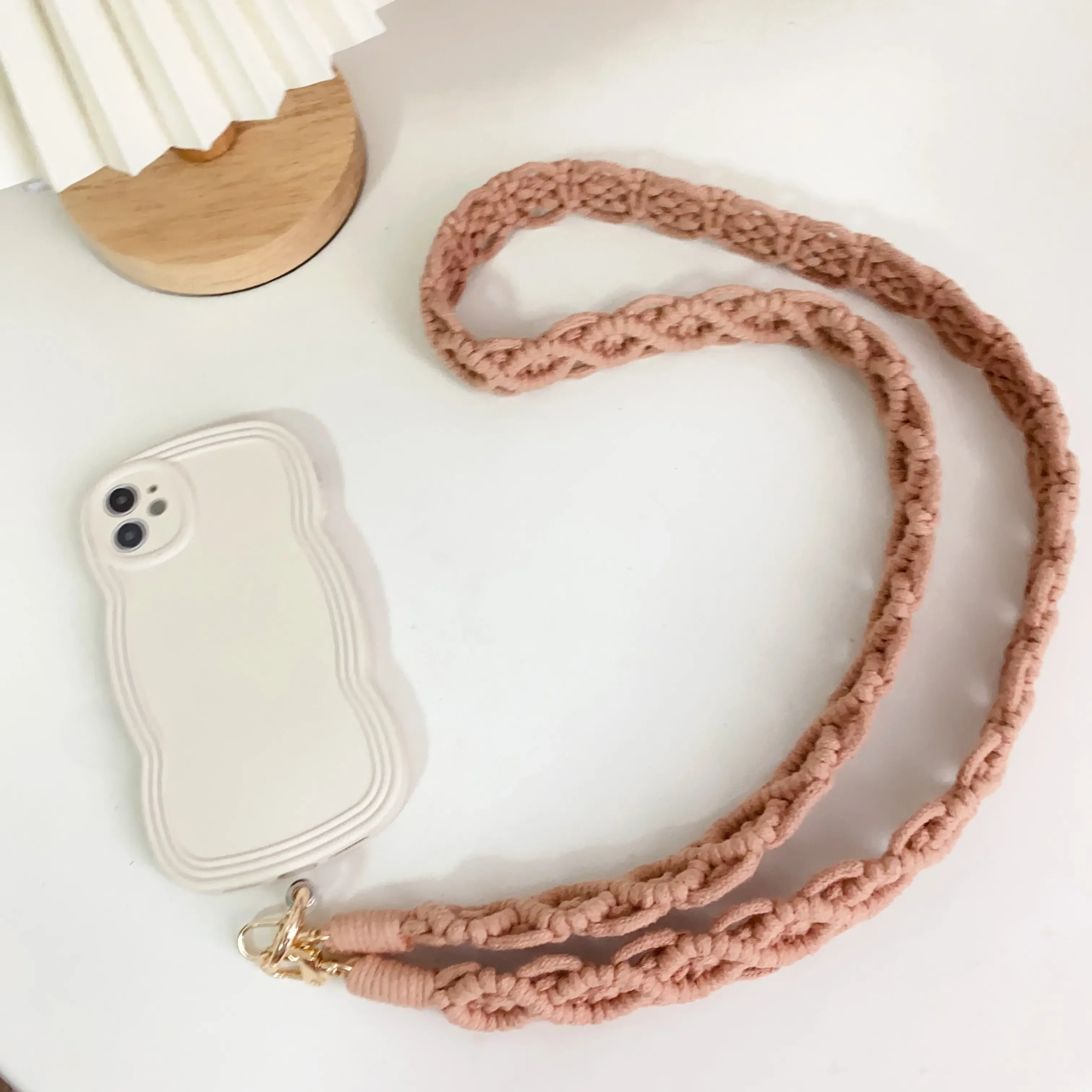 

Braided Bag Strap Macrame Phone Case Purse Luggage Crossbody Camera Boho Accessories Lanyard Gift Badge Holder