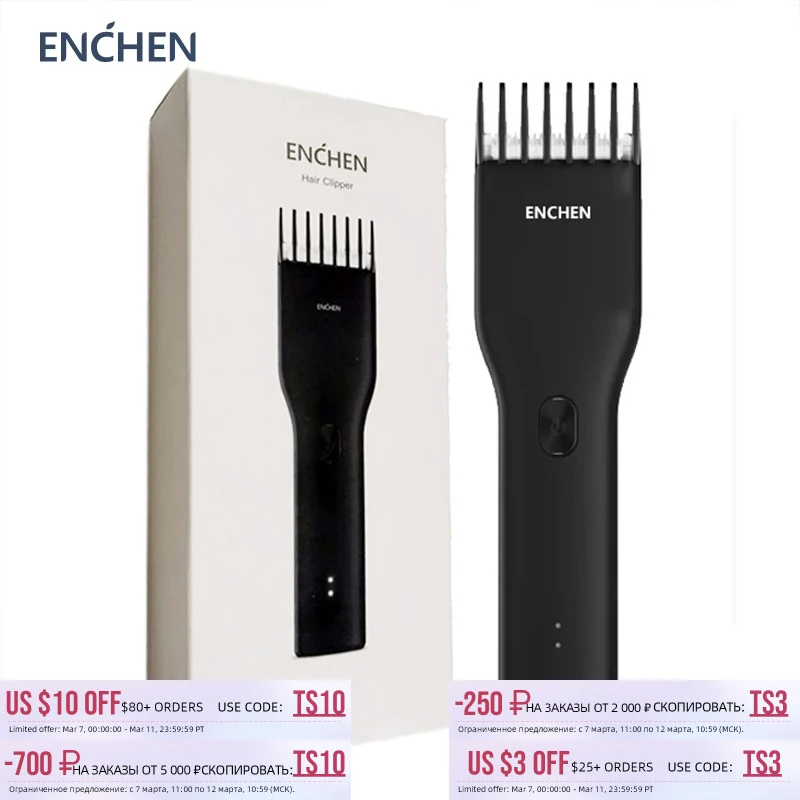 Original ENCHEN Hair Trimmer For Men Kids Cordless USB Rechargeable Electric Clipper Cutter Machine With Adjustable Comb | Бытовая