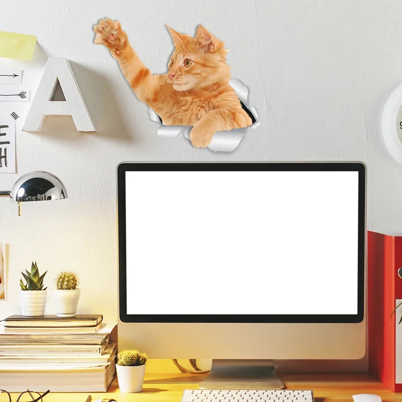 M458 Cat Stickers Breakout Siamese Wall Sticker Home Decoration Toilet Decals for Bedroom Kitchen Living Room Walls Decor wall stickers wall sticker
