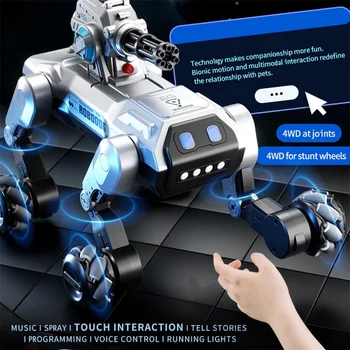 Intelligent Robot Dog Gesture Induction auto-act coquetry dance Interactive Stunt Music Toy RC Stunt Machine Dog Kid Gift 1