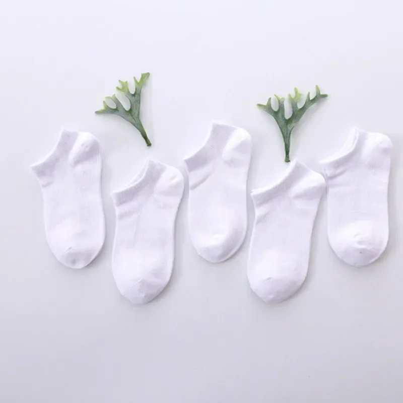 5pairls/Lot Boys Girls Pure White Socks Cotton Soft Socks Newborn Babys Loose Comfortable