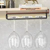 Upside-down red wine glass holder, no punching required, hanging goblet, under the cabinet, household storage shelf, storage rac 4