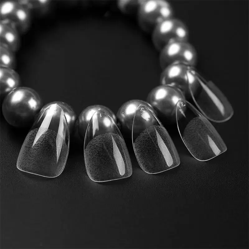 120Pcs Nail Tips Extension System Sculpted Full Cover Soft Gel XS Short Fake Nail French Ballerinas Capsules Press On Tips
