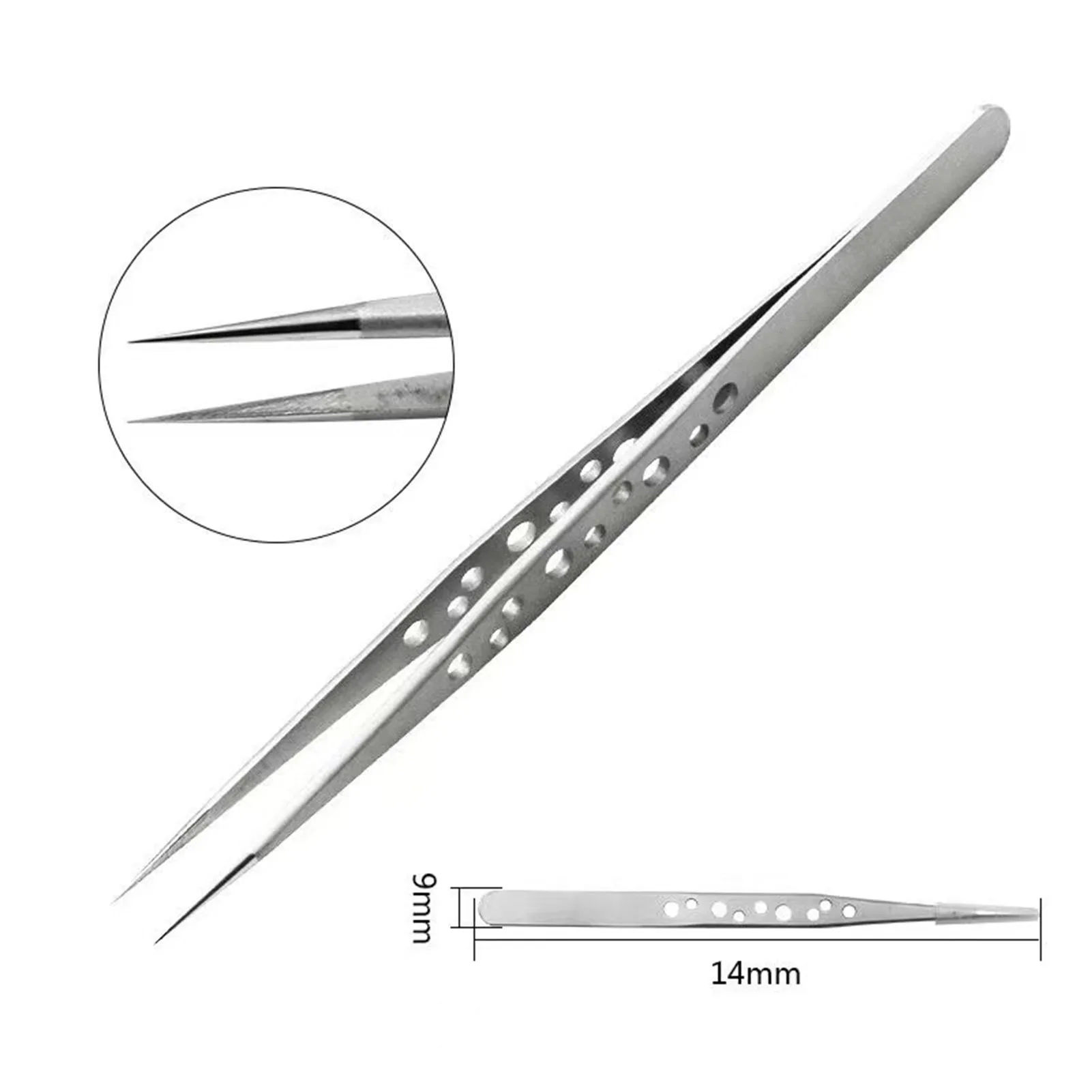 Heavy Duty Stainless Steel Precision Tweezers Perfect Alignment / Grip High Precision Makeup Cosmetic Tool