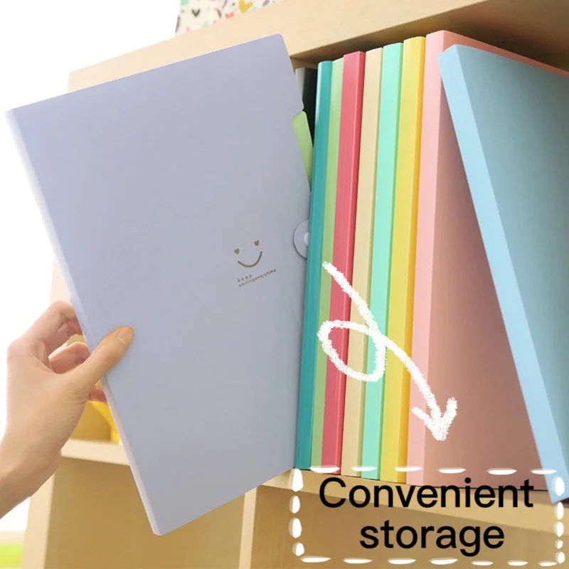 Cartella per organo A4 5 strati Macaron Colors File Manager Storage Cartella semplice per forniture di cancelleria per ufficio e scuola per studenti - immagine 5