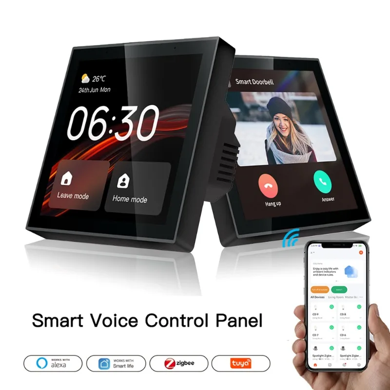 

2023 Built-in Alexa Voice Control Tuya Wireless Smart Home Zigbee Gateway 4 Inch Smart Life Central Control Panel