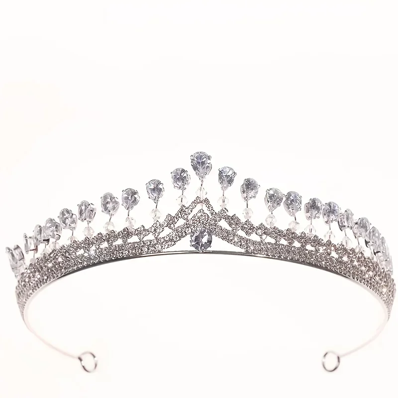 Womens Crown Headband Crystal Rhinestone Tiara And Crown Hair Band Jewelry Silver Color Bridal Hair Accessories Wedding hair accessories bridal hair accessories crown headband bridal jewelry set