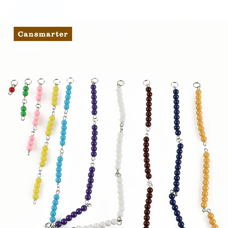 Montessori Baby Toys Wooden Material Math Short Bead Chain Practice Teaching Preschool Color Bead Chain Toys for Children