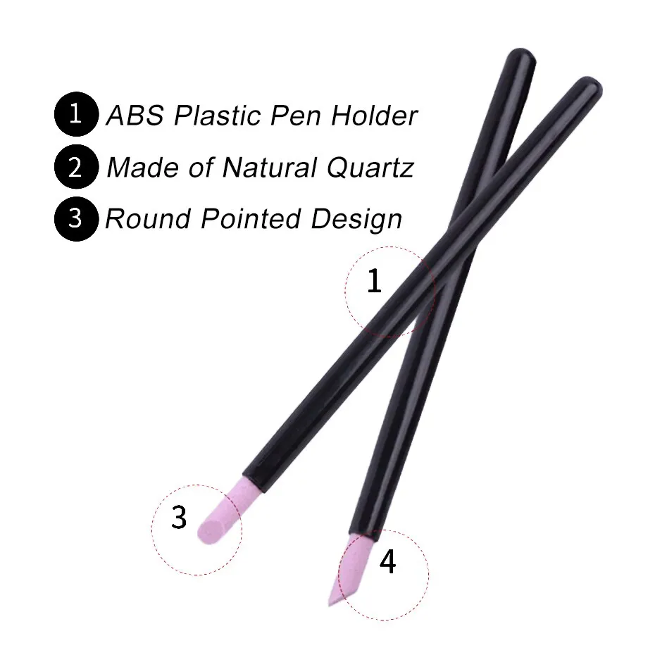 5Pcs Quartz Pen Nail Cuticle Remover Pusher Professional Care Nail Polish Manicure Stick Files Accessories Tool