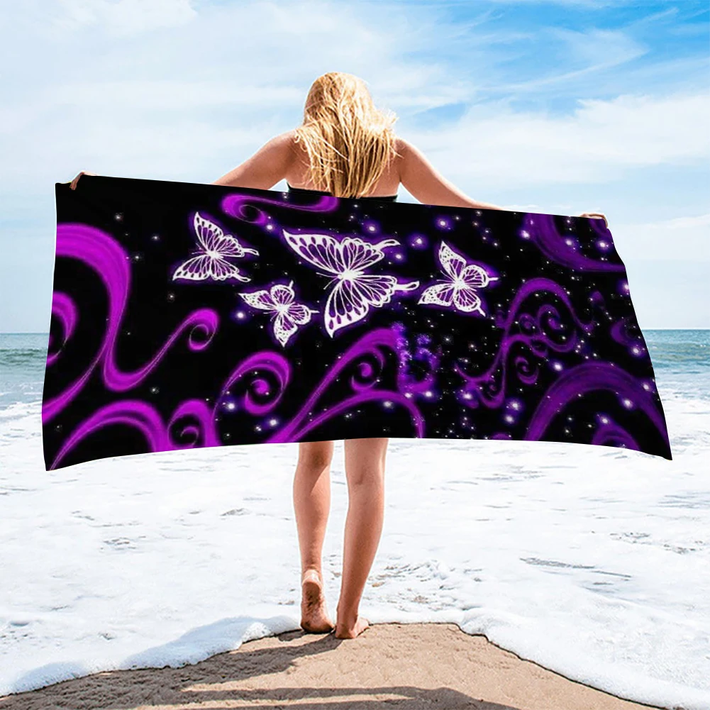 

Модное пляжное полотенце, красочное дизайнерское полотенце из микрофибры с рисунком бабочки, быстросохнущее плавательное полотенце, Дорожный Коврик для йоги и сауны, женские подарки