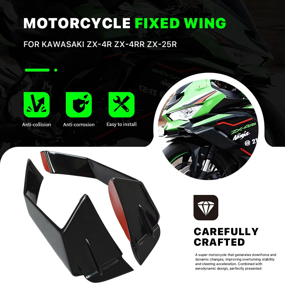 Motorcycle Front Aerodynamic Side Winglet Fixed Wing Spoiler For