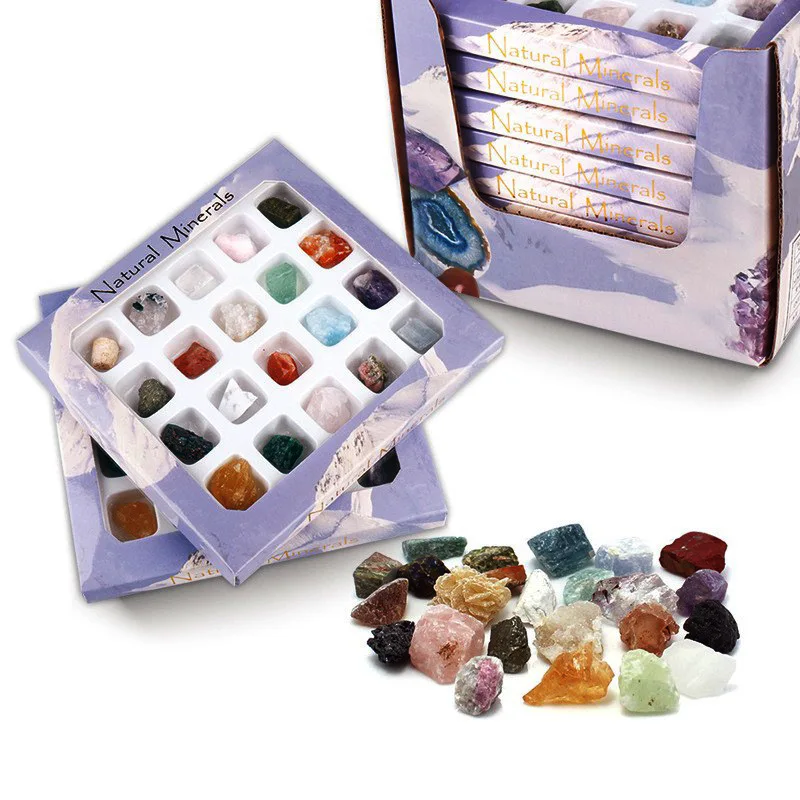 20 types of children's mineral specimens boxed crystal agate stone mineral crystal ore 3