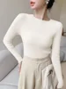 CHICUU Autumn Winter Women Cashmere Sweater Slim O-neck Pullover 100% Merino Wool Knitwear Basic Bottom Sweater Korean Popular 1