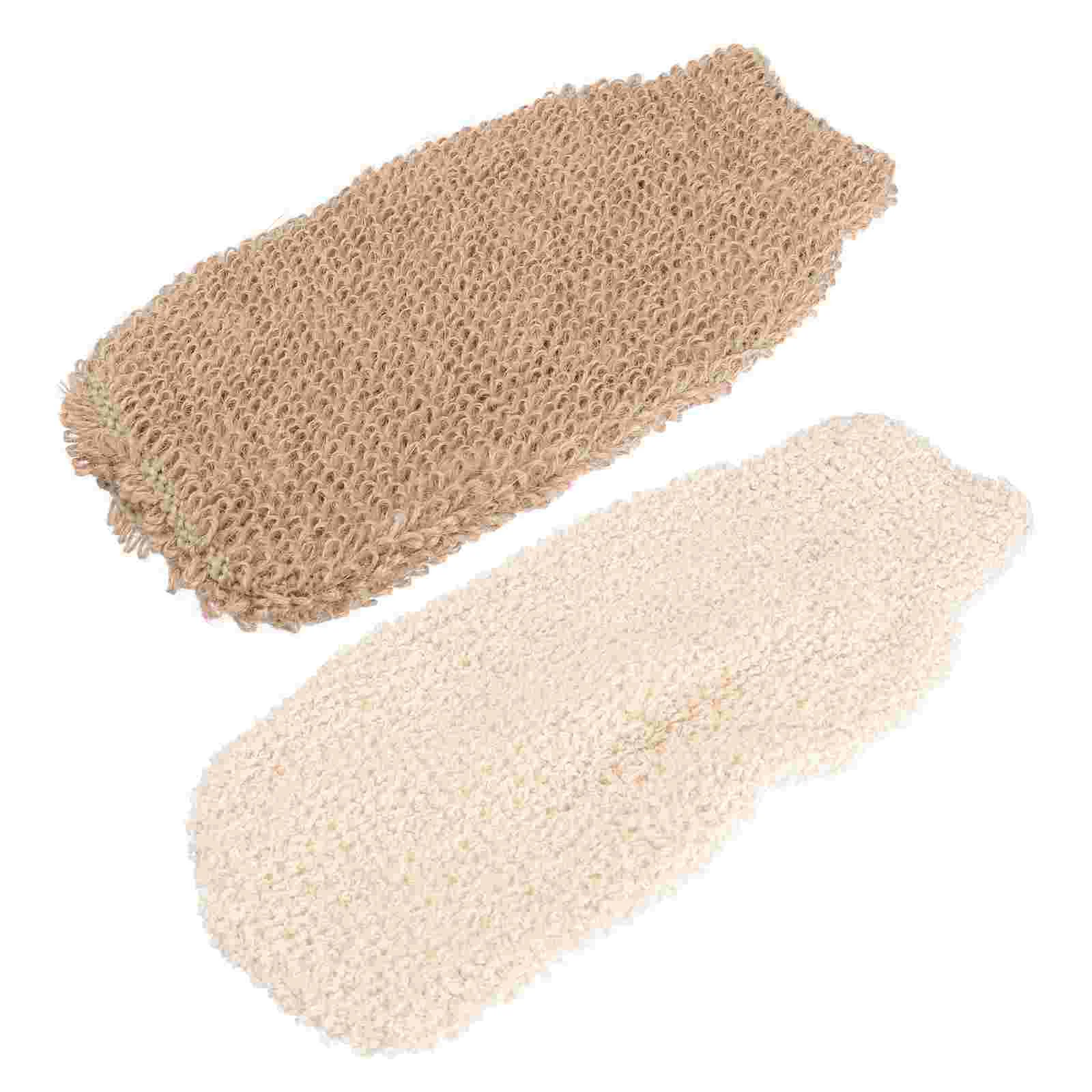 

2 PCS Bathroom Handle Bath Wipes Bath Bath Wipes Shower Towels Exfoliating Back Mittens Jute Bathing Body Washing Scrubbers Miss