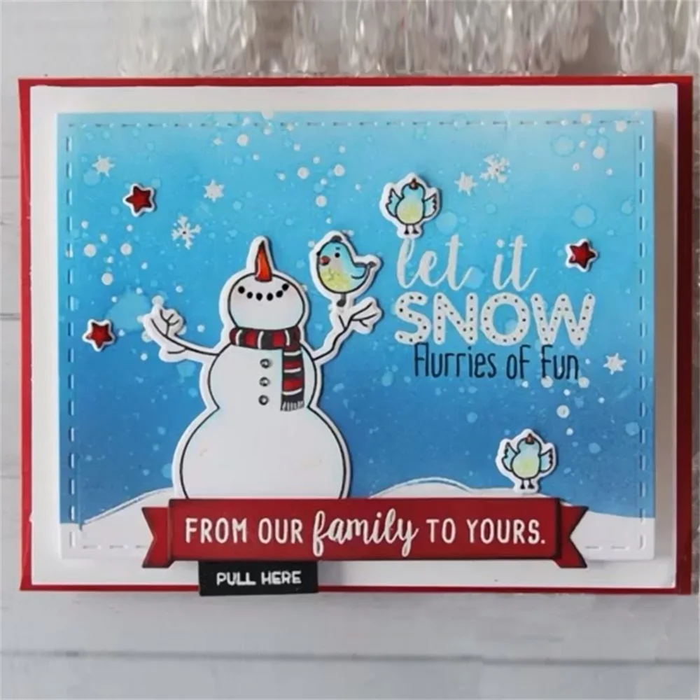 Shine On Stamp Clear Stamps and Cutting Dies Let it Snow Christmas Silicone Transparent Stamps For DIY Scrapbooking Album Card