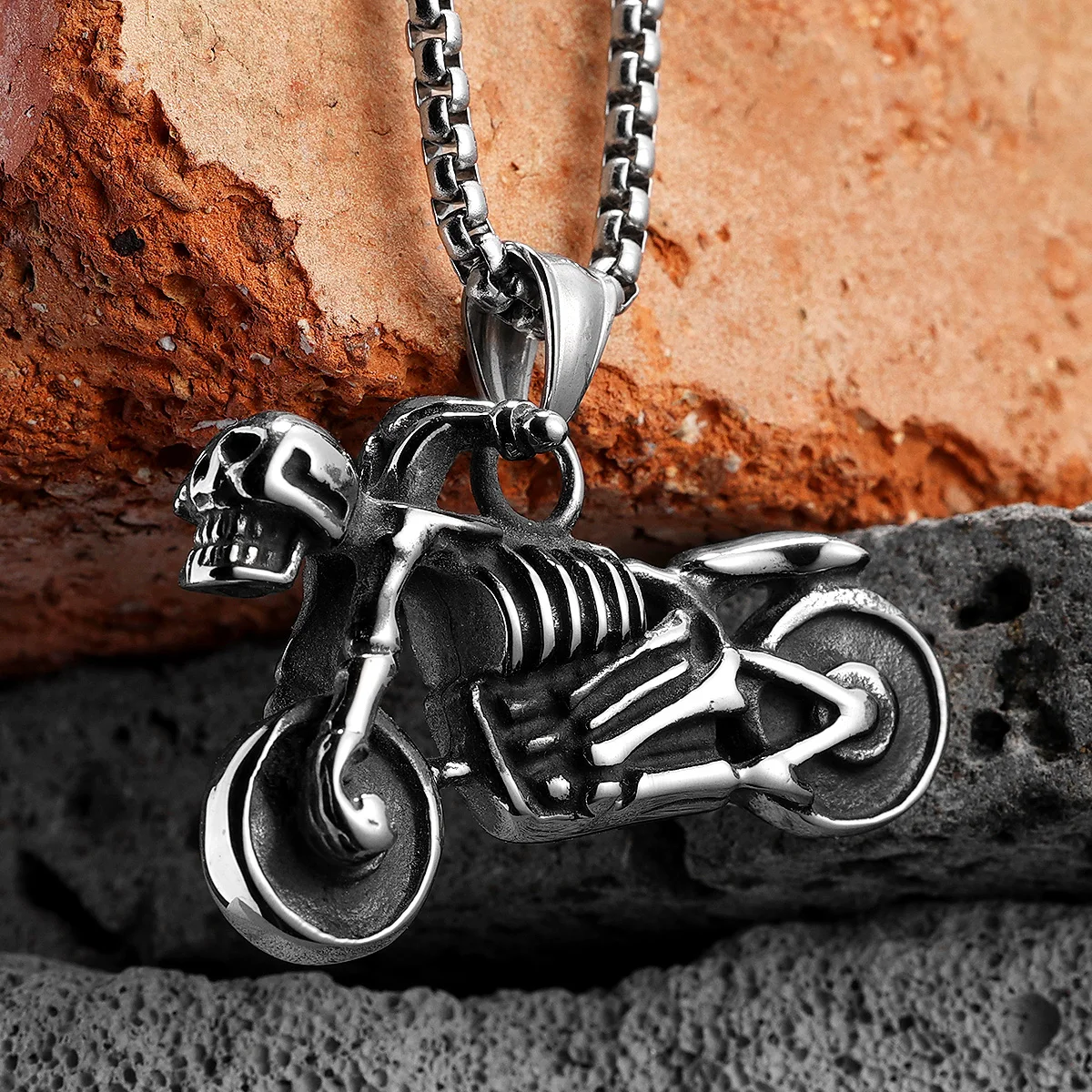 Motocross Skull Necklace
