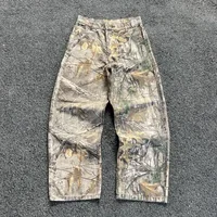 Y2k Jeans New Harajuku Hip Hop Camouflage Retro Oversize Denim Pants Fashion Men Clothing Straight Leg Wide Leg Jeans Streetwear 1