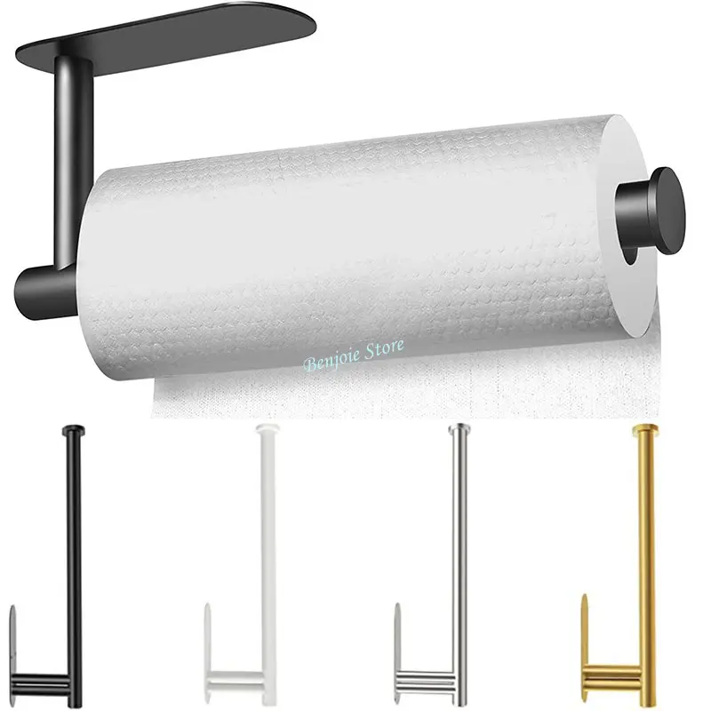 Stainless Steel Portable Adhesive Paper Towel Holder No Drilling Cabinet  Wall Mount Rack for Kitchen Bathroom Tissue Hanger - AliExpress