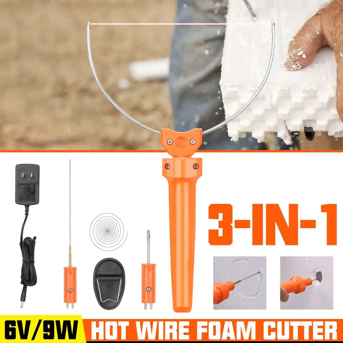 

3 In 1 Electric Cutting Pen Foam Cutter Pen Die-Cut Machines Stainless Steel Portable Styrofoam Cutting Tool Set Heating Wire