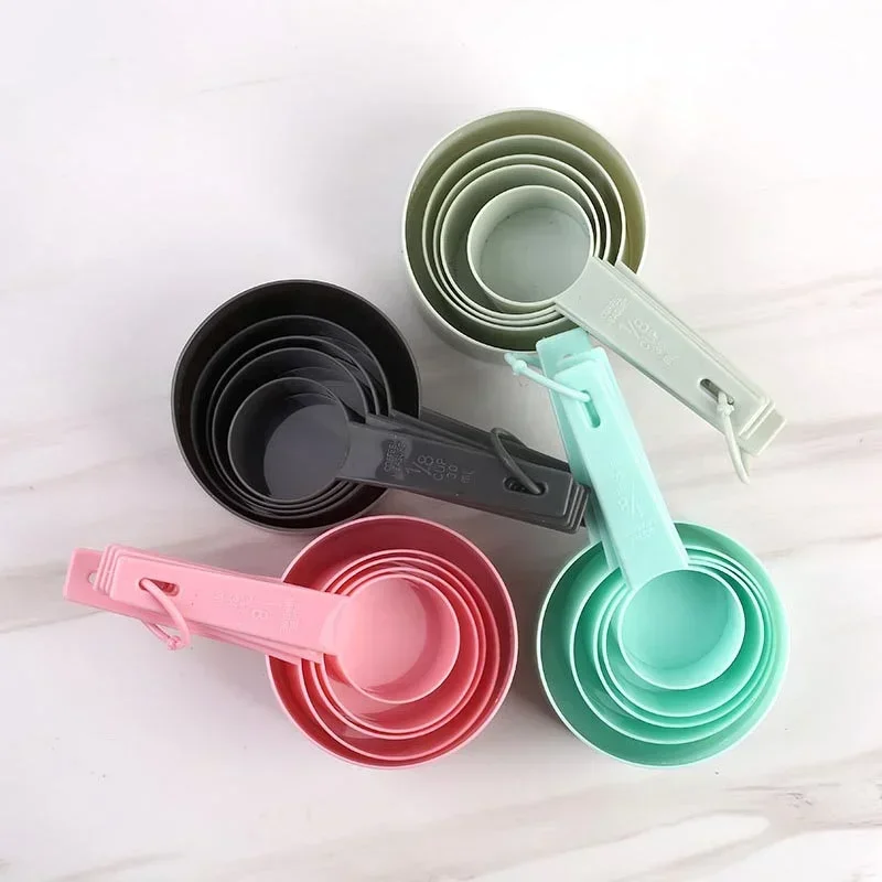 Cups Spoons Set Pure Color Measuring Tools PP Plastic Kitchen Accessories Portable Stackable Combination 10Pcs/Set kitchen measuring spoons,measuring spoon set,electronic measuring spoon,measuring cup and spoon set