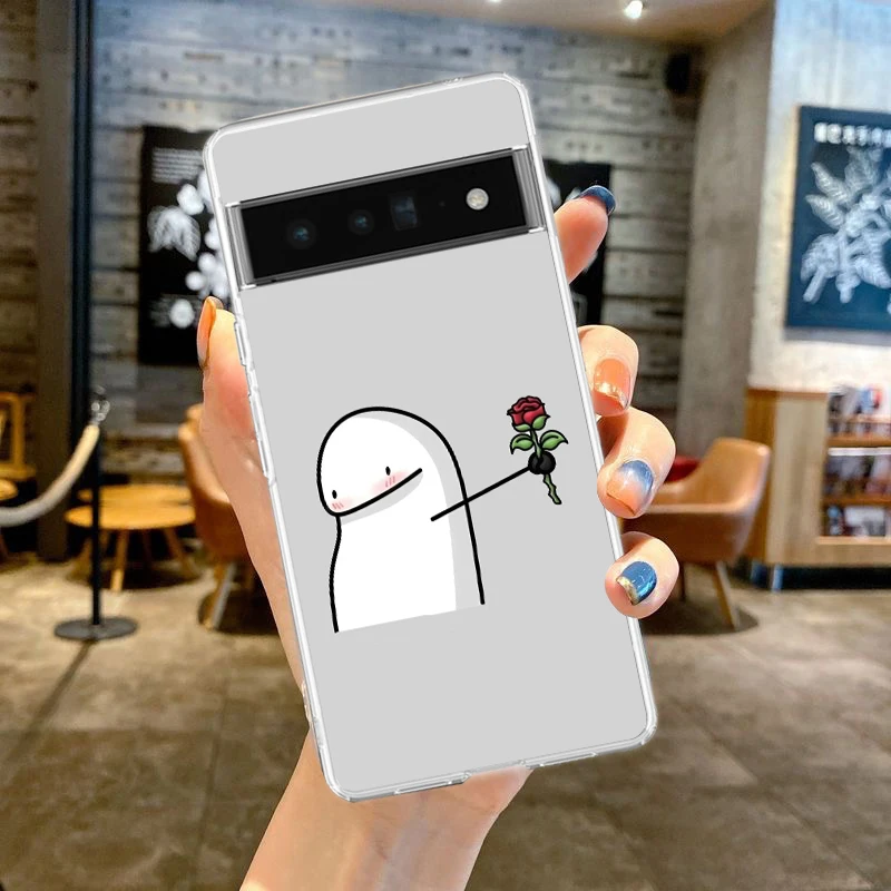 Clear Phone Case with Cute Matchstick Men Couple Design