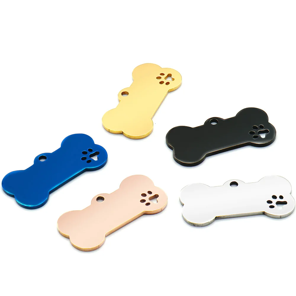 pet id tags dog collar tags medal pendant 20Pcs Personalized Collar Stainless Bone Pet ID Tag Engraved Pet ID Name Puppy Dog Tag Pendant Bone Accessories