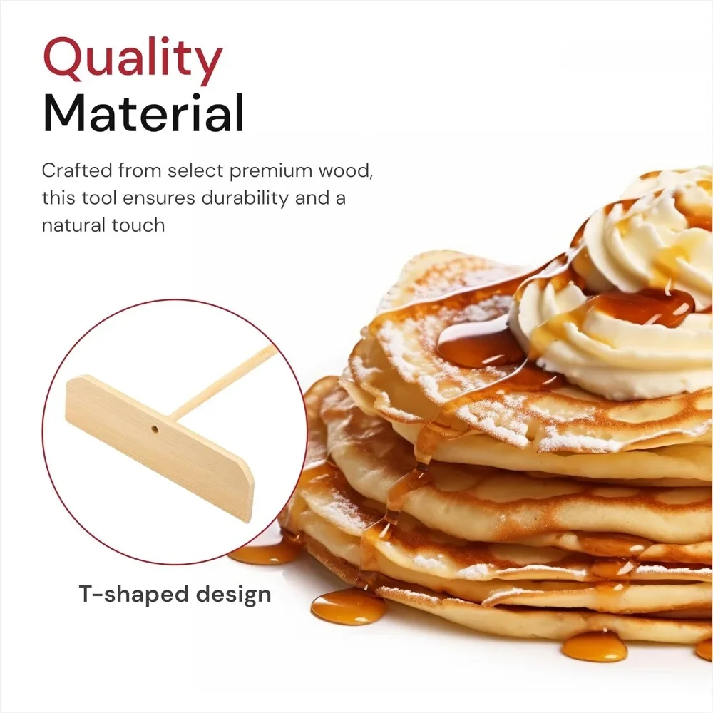 Crepe Spreading Tool, Batter Crepe Tool, T-shaped Pastry-Wooden Baking Stick-Kitchen Pancake/crepes Making Tool