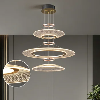 Living room Pendant Light Duplex Staircase Pendant Light Villa for Dining Table Hanging Lamp Living Room Chandelier 1