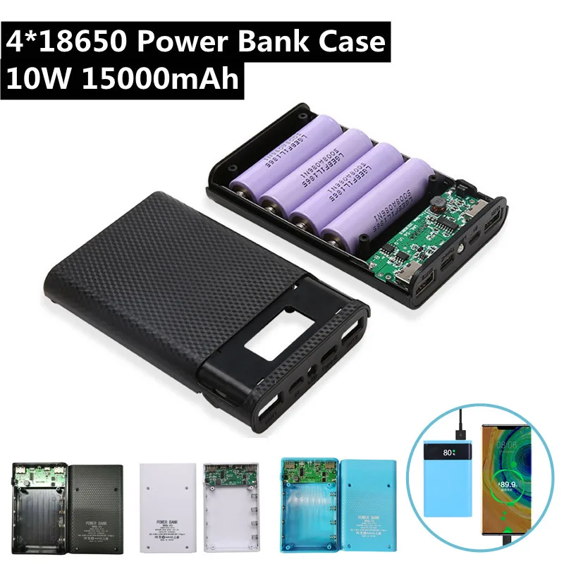 4*18650 Power Bank Case 10W 15000mAh USB Type C Battery Storage Box