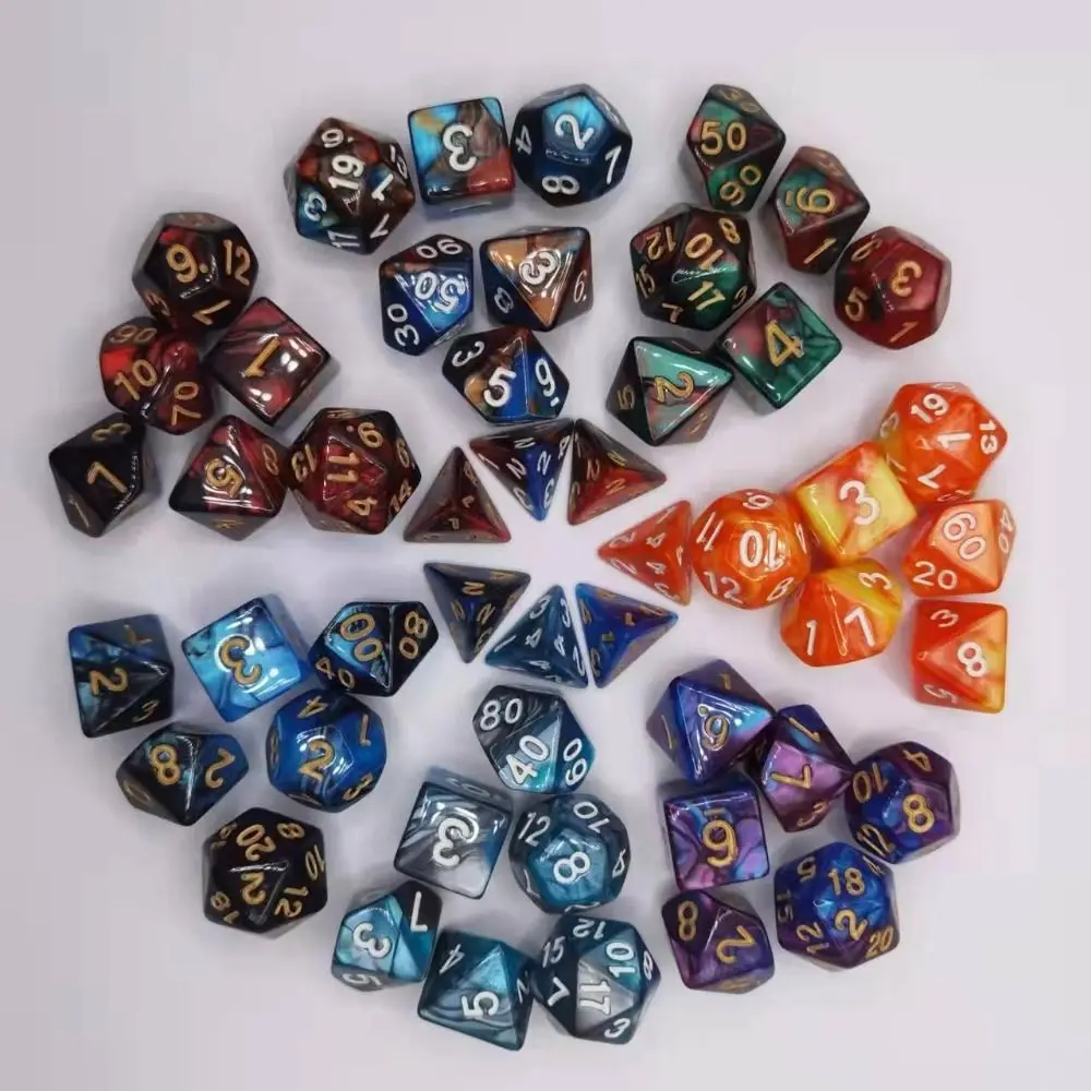 

7Pcs Multi-Faceted Dice Set For TRPG DND Acrylic 7-Die Polyhedral Dice D4 D6 D8 D10 D12 D20 Game Dice Table Game Accessories