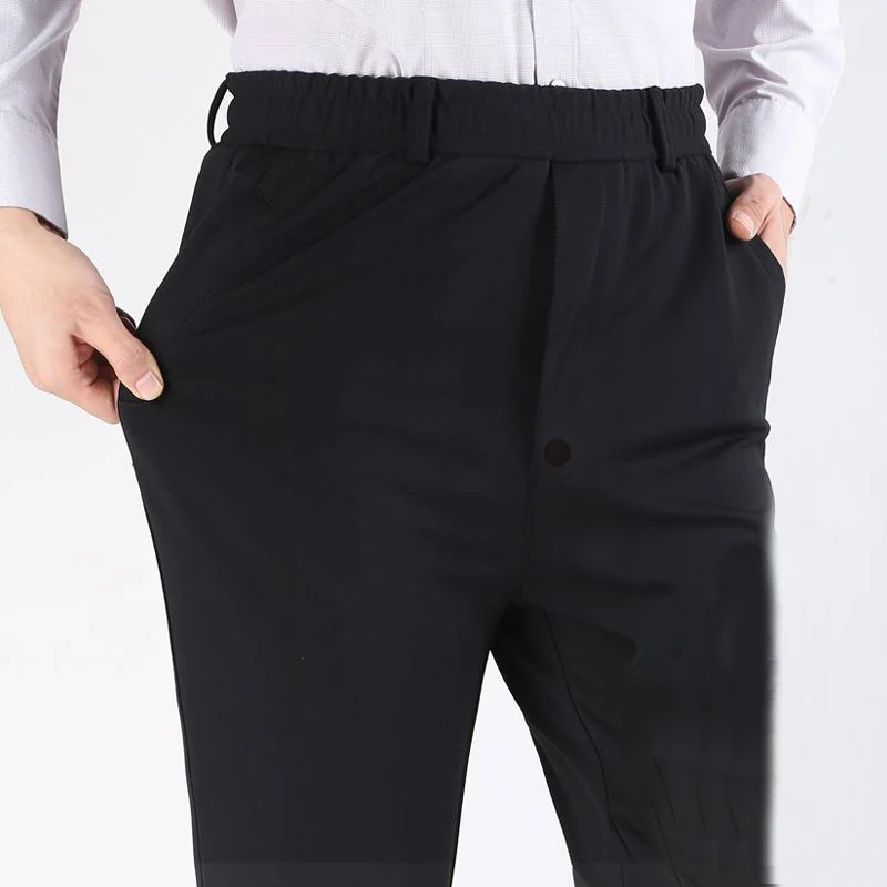 Fashion Loose Elastic Waist Spliced Pockets Zipper Pants Men's 2023 Autumn New Oversized Solid Color All-match Casual Pants