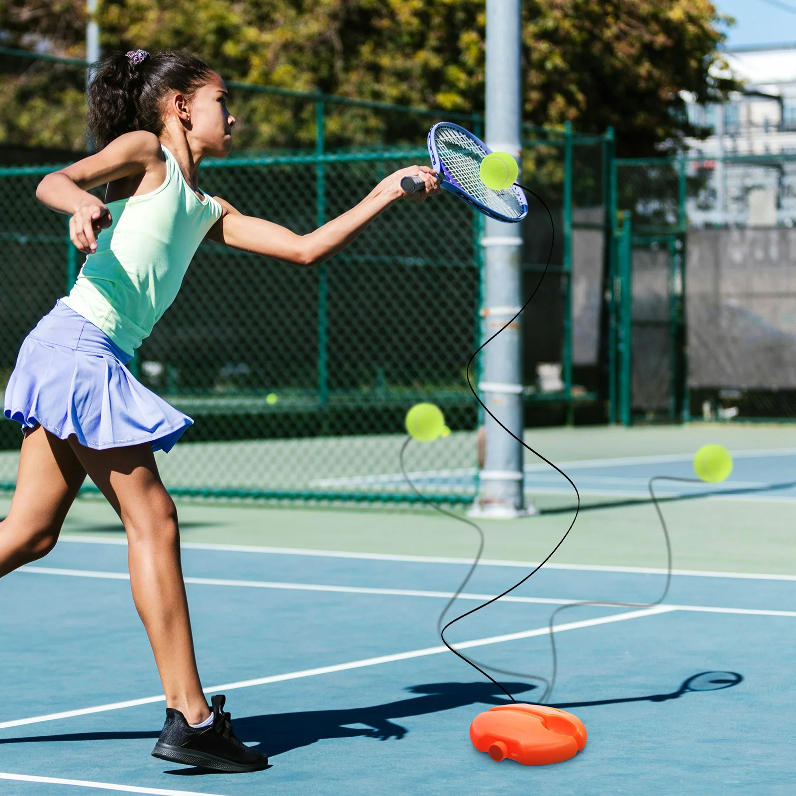 Rebound Base Portable Tennis Trainer Beginner Training Equipment Plastic Solo Ball Tool Individual