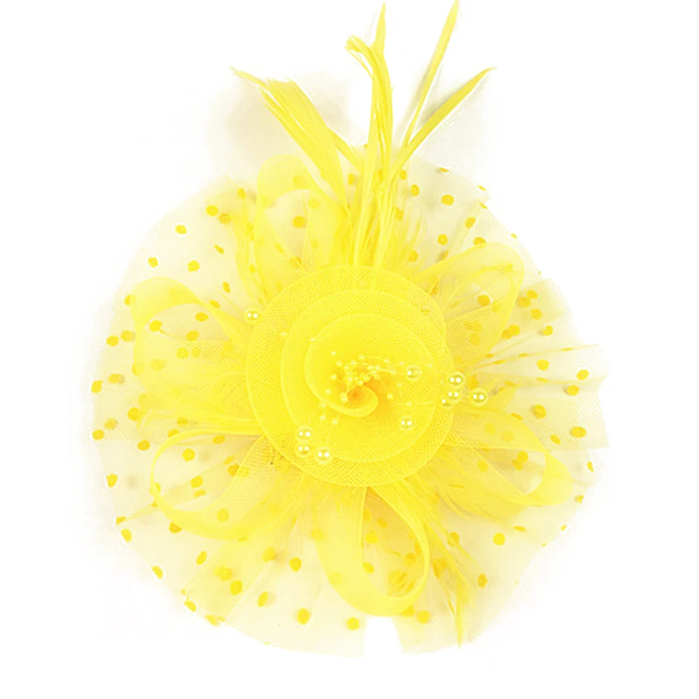 Fascinators Cappelli da donna, cappelli da tè con piume e velo di perle