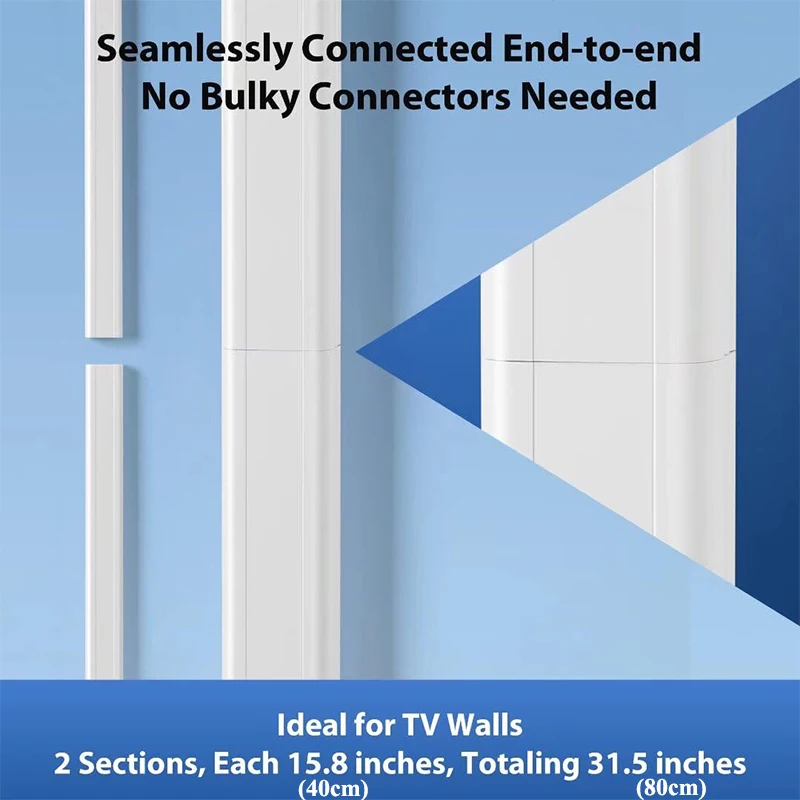 TV Cord Cover Cable Concealer Cord Hider for Wall Mounted TV Paintable Wall Cable Cover to Hide Wire 2 pcs 31.5 inch