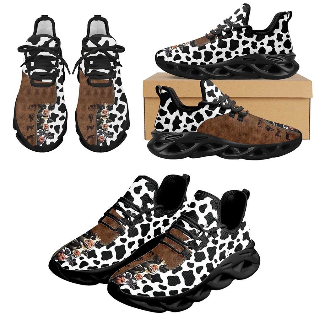 

INSTANTARTS Outdoor Mesh Sneakers Milk Cow Leather Design Causal Running Shoes Shockproof Light Walking Footwear Classic Tennis