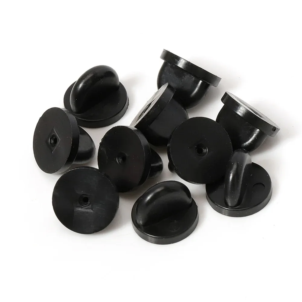 Rubber Brooch Pin Back Squeeze Badge Holders Butterfly Clasp 20-50pcs