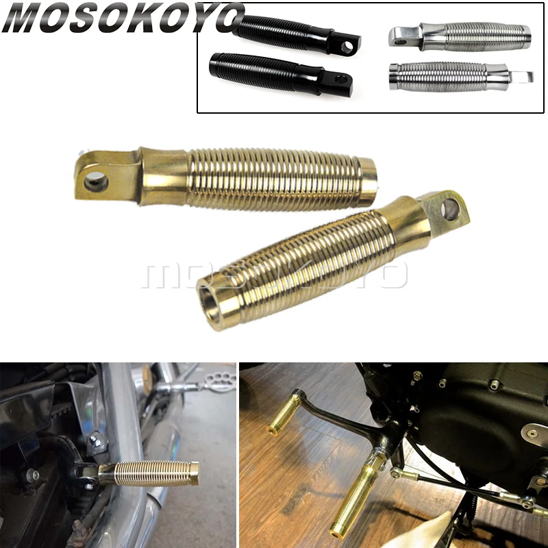 Poggiapiedi In Ottone Massiccio Pedane Moto Pedane Per Harley Sportster Xl 883 Cafe Racer Scrambler Yamaha Honda Custom Footpeg