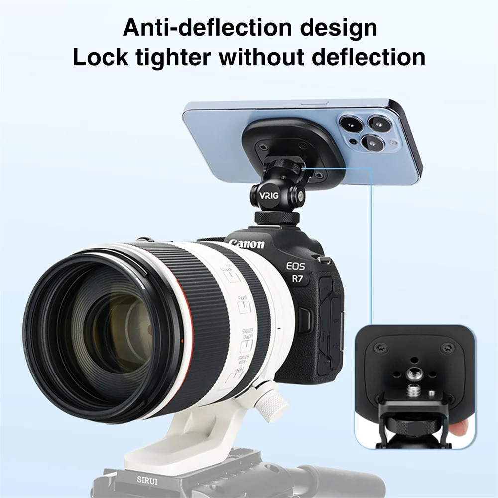 Vrig Mg-01 Mini 12/12 Pro/12 Pro Max 자기 전화 홀더 용 Magsafe  1/4 나사 마운트 홀더 용 강력한 자기