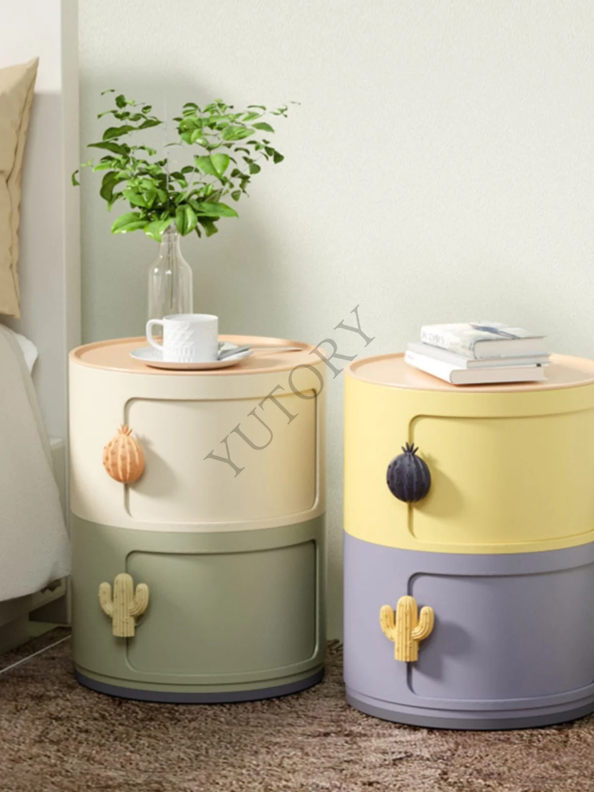 Rainbow round cabinet, multi-layer storage for children's toys, storage cabinet, bedroom bedside table