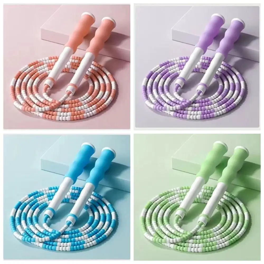 

2.6m Soft Bead Skipping Rope Anti-Skid Adjustable Segmented Fitness Jump Rope Professional Slim Body Home Exercise