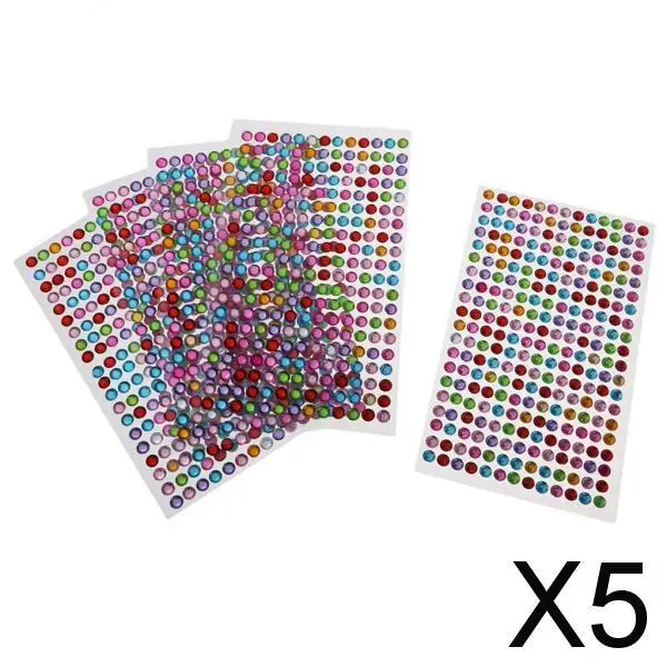 

5 самоклеящиеся разноцветные наклейки для оформления макияжа