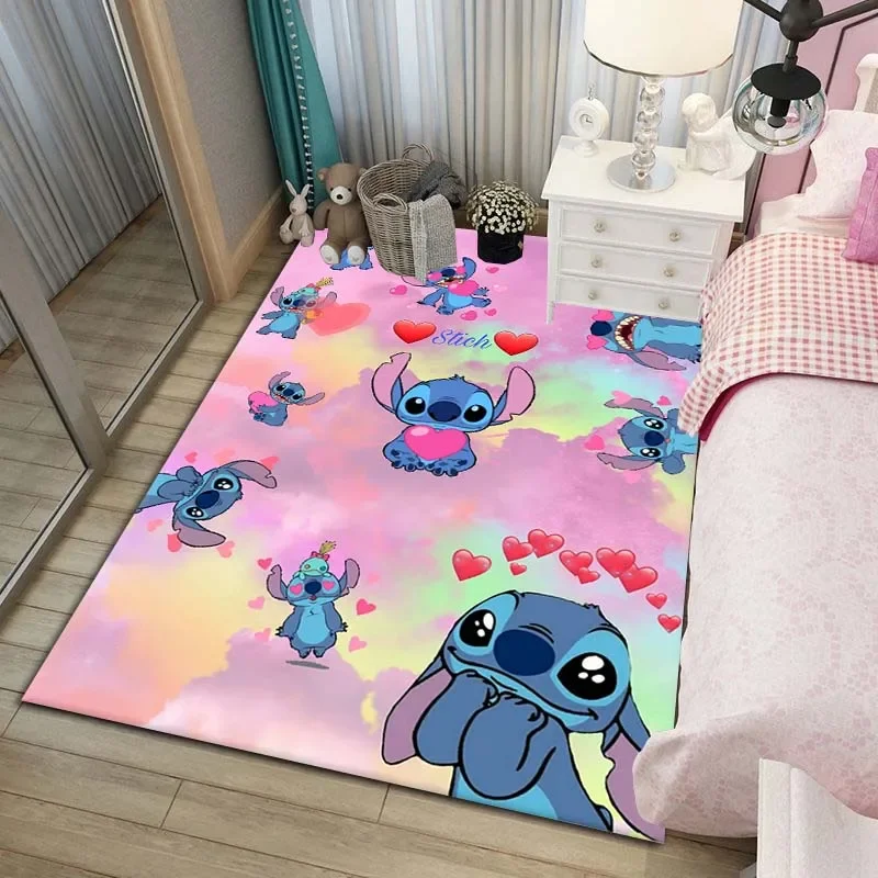 Disney Stitch Pattern Area Rug,Carpet Rug for Living Room Bedroom Sofa Doormat Decoration,Child Play Non-slip Floor Mat