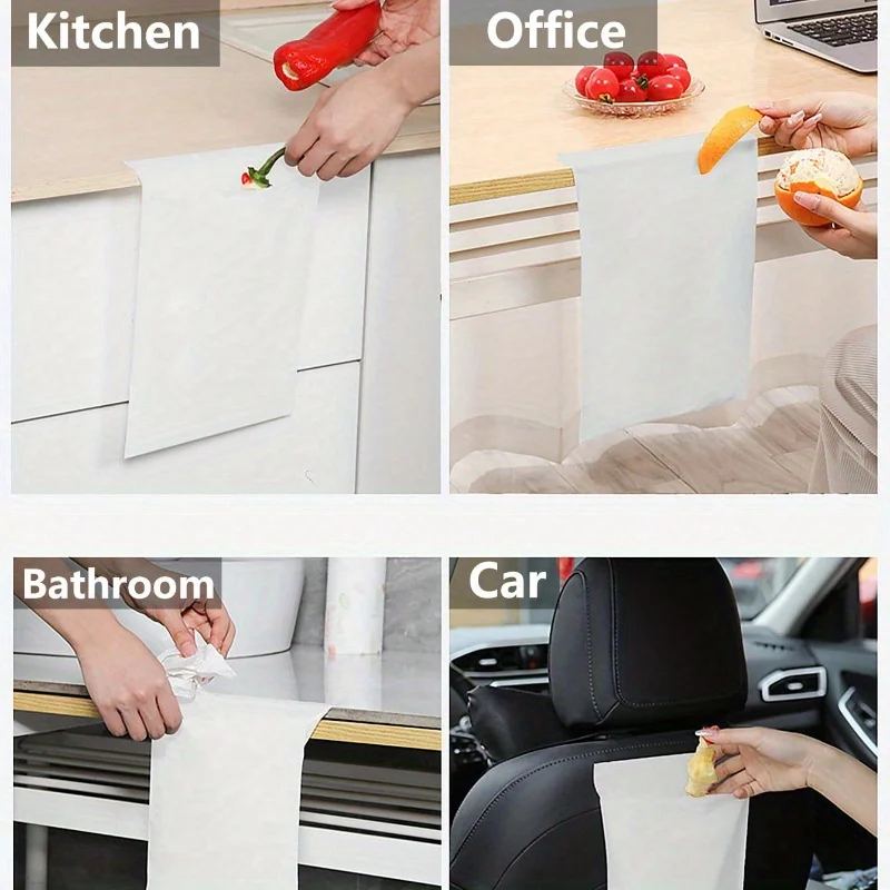 10/30PCS Easy Stick-On Disposable Car Trash Bag, Leakproof Vomit Bag, Beautiful Kitchen Stora Car Trash Bag Accesories
